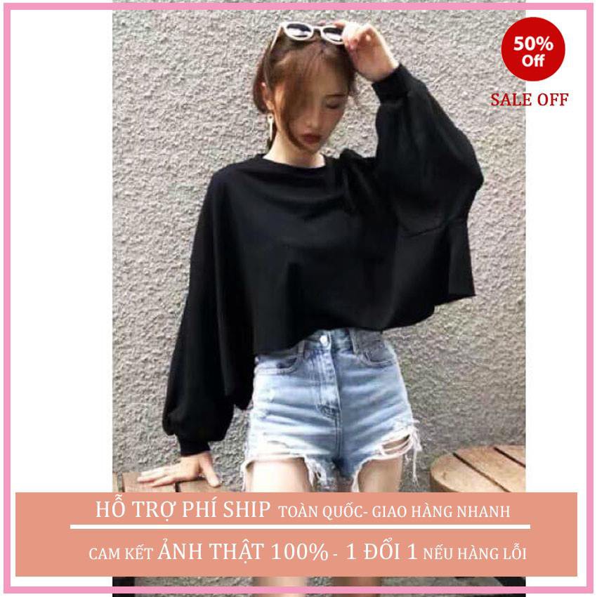 ( rẻ vô địch) ÁO THU ĐÔNG TRƠN DÀI TAY NỮ,ÁO CROPTOP NỮ, ÁO PHÔNG DÁNG RỘNG , CHẤT DA CÁ MỀM MỊN , THỜI TRANG 1989