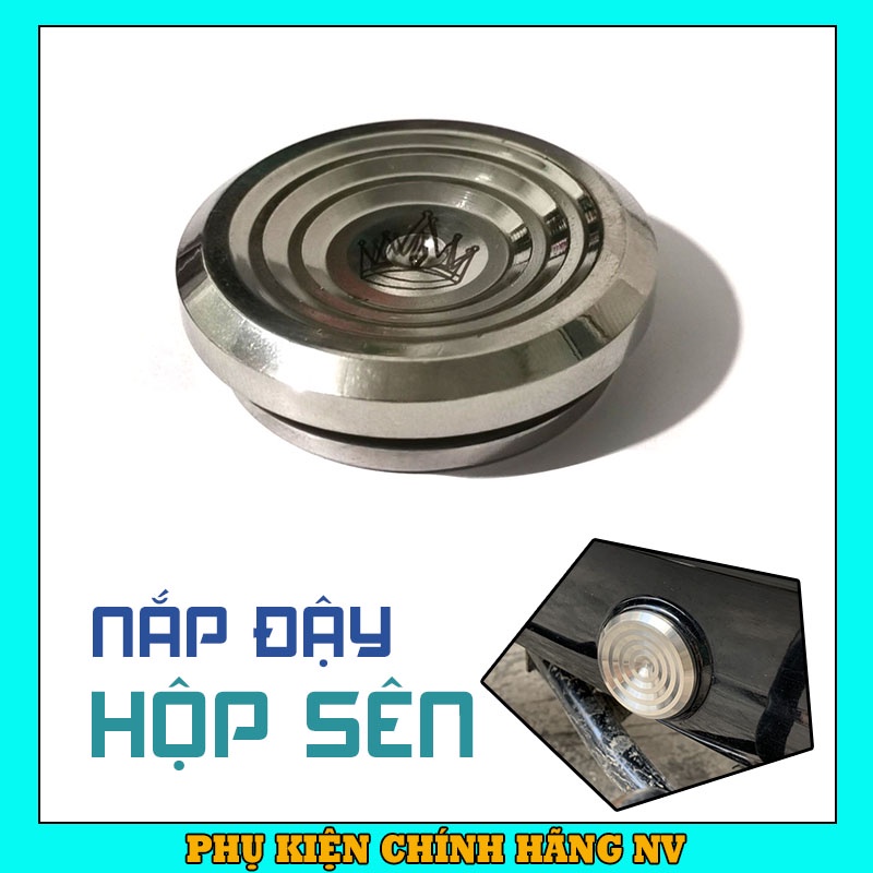 Nắp đậy hộp sên Salaya Inox 304 cho xe máy Wave, Dream, Futrue và nhiều dòng xe khác, núm cacte cao cấp