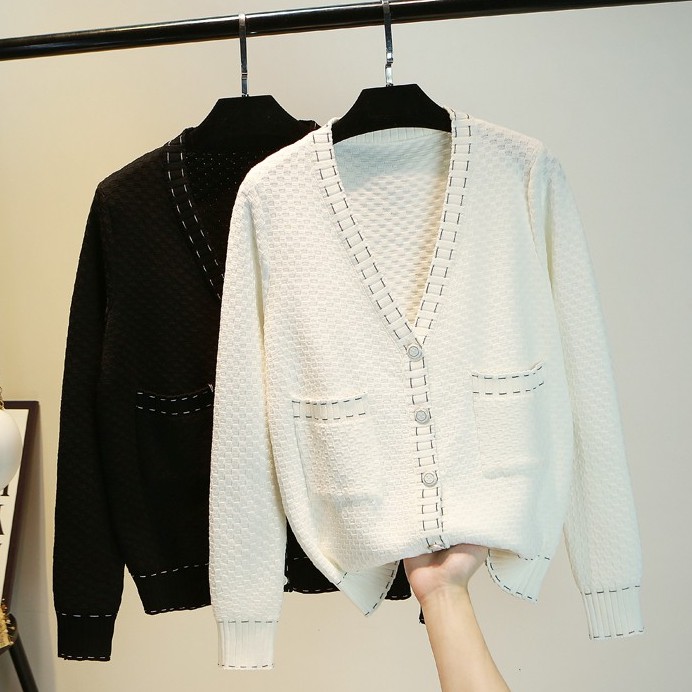 Áo Khoác Len Cardigan Tay Dài Thời Trang Xinh Xắn Cho Nữ