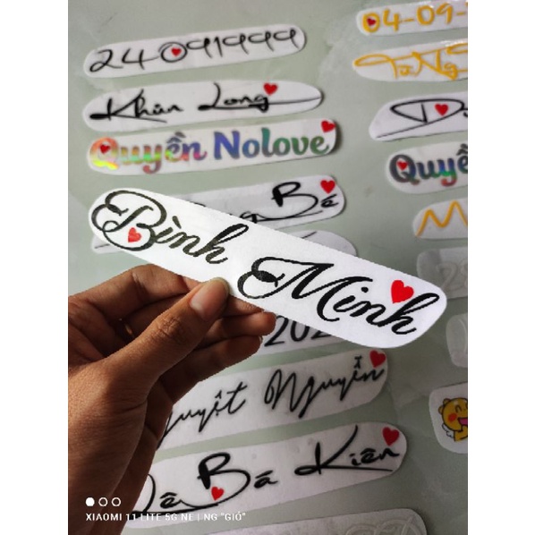 Tem decal cắt tên theo yêu cầu