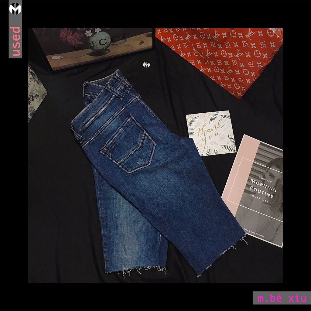 110🆘QUẦN JEANS NỮ FORM LỬNG RÁCH NHẸ