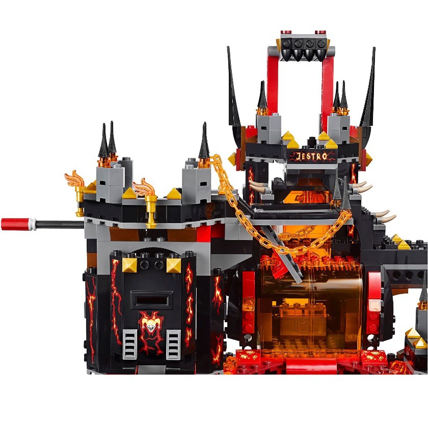 đồ chơi lego xếp hình lắp ráp Bela Nexo Knights 10521-Pháo Đài Hang Ổ Nham Thạch JESTRO