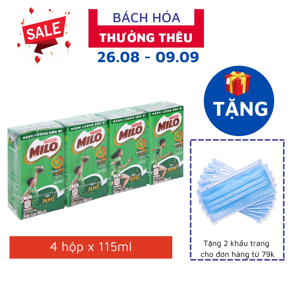 Lốc 4 Hộp 115ml Sữa MiLo Nestlé