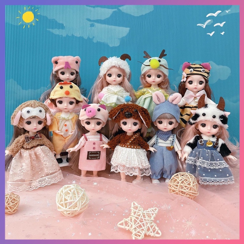 Đầm Công Chúa Mini 17cm Hóa Trang Cho Búp Bê Dễ Thương