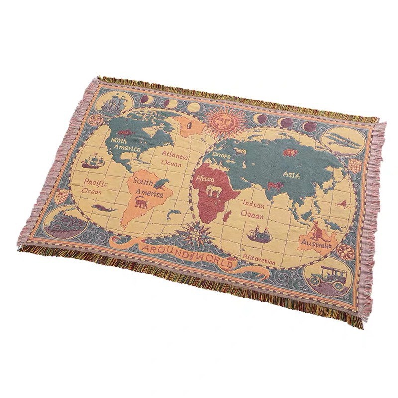 [SIÊU SALE]Thảm Thổ cẩm Vintage trải sàn, phủ sofa 2 Mặt Ấn Độ 230 x 180cm