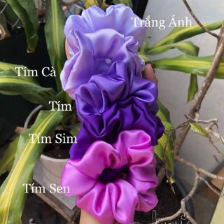 Cột tóc Scrunchies vải phi BÓNG (satin)