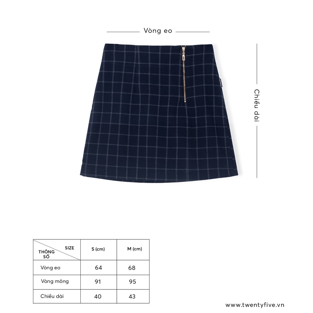 Chân váy khóa đồng lệch TT (lót quần) T345