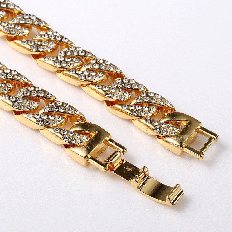 weiweijewelry/Vòng đeo tay kim cương pha lê CZ vàng 18K sang trọng dành cho nam và nữ