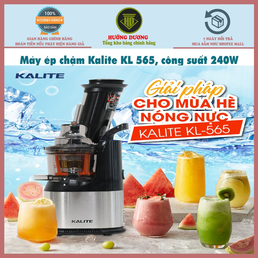 Máy ép chậm,máy ép hoa quả kiệt nước Kalite KL 565, công suất 240W, tốc độ quay 60 vòng/phút, hàng chính hãng