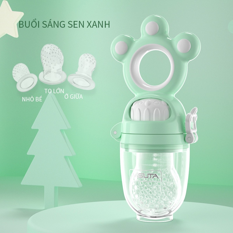 [HCM]Túi nhai ăn dặm chống hóc cho bé Misuta, túi nhai hoa quả cho bé,3 núm nhai-MY-YYLG/P