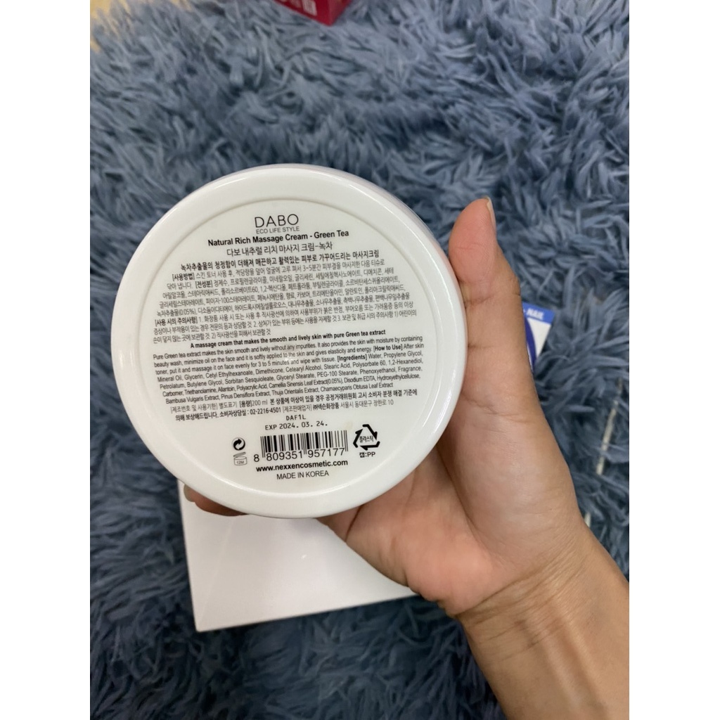 KEM MASSAGE TRÀ XANH DABO 200ML