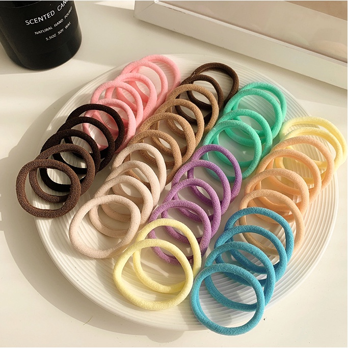 Dây Buộc Tóc Cao Su Co Giãn Tốt Thiết Kế Đơn Giản Thời Trang Mùa Hè Xinh Xắn Cho Nữ