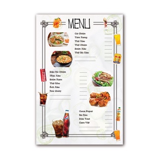 Menu thiết kế cho nhà hàng, quán ăn