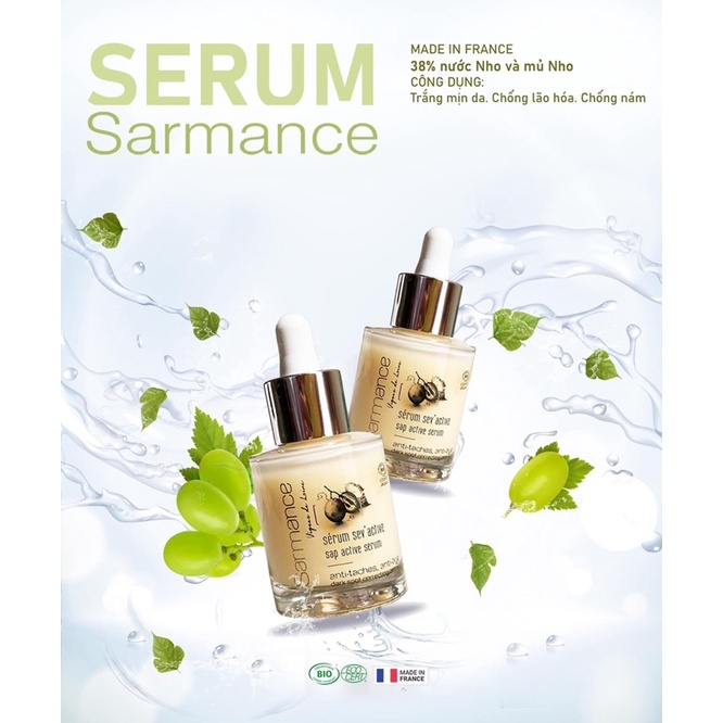 Serum Sarmance Sev’Active chiết xuất mủ nho dưỡng trắng da