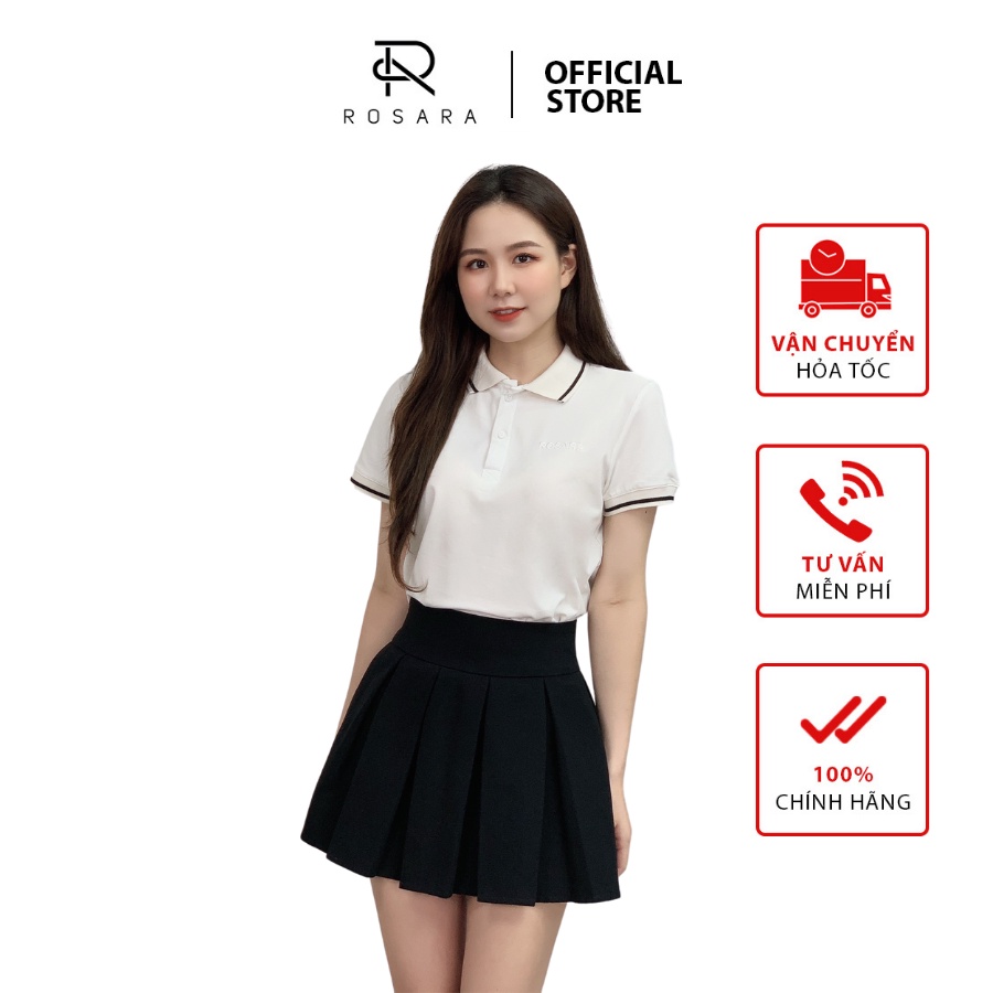 Áo thun polo thời trang nữ đủ màu đủ size, thiết kế basic Rosara SP122 | BigBuy360 - bigbuy360.vn