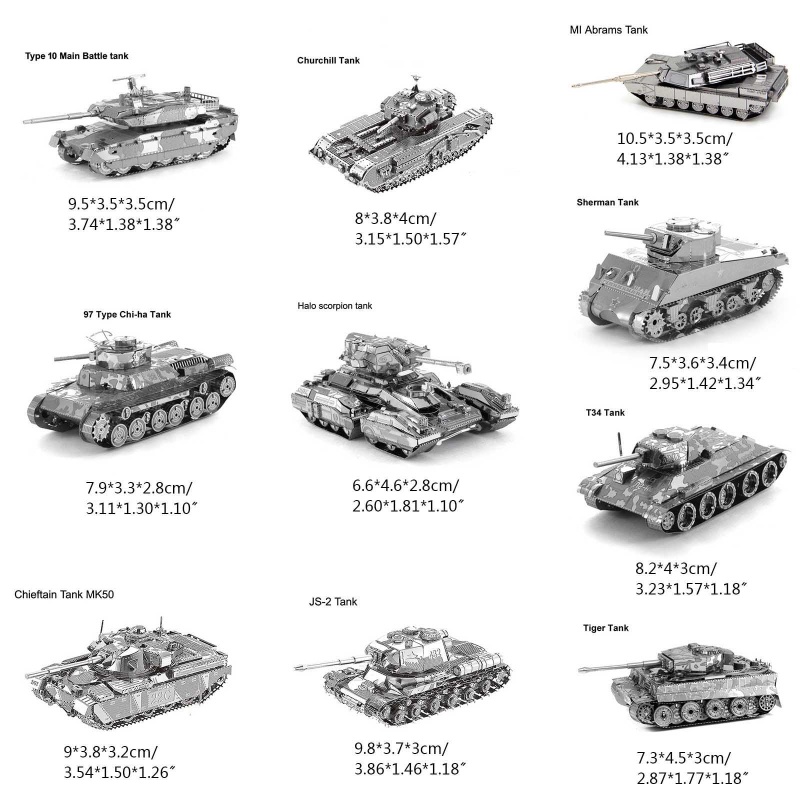Bộ Đồ Chơi Lắp Ráp Mô Hình Xe Tăng 3D DIY Bằng Kim Loại Dành Cho Trẻ Em Và Người Lớn