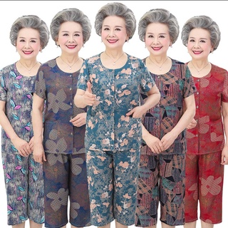 Đồ Bộ Nữ Trung Niên Quần Lửng - Bộ Mặc Nhà Cho Mẹ Lửng Chất Vải Lanh Lụa