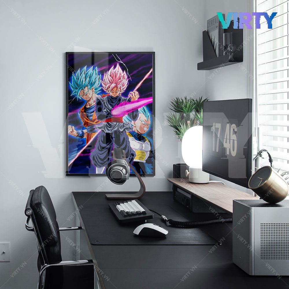 Tranh treo tường anime DRAGON BALL kèm khung composite VIRTY Tranh Canvas decor phòng ngủ, phòng làm việc ANIME