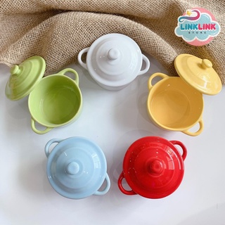 BÁT SỨ 2 QUAI KÈM NẮP ĐẬY CHO BÉ ĂN DẶM, DECOR MÓN ĂN, LÀM FLAN, CARAMEN