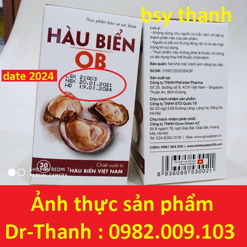 Tinh Hàu biển Ob - lọ 30 viên [date mới nhất]