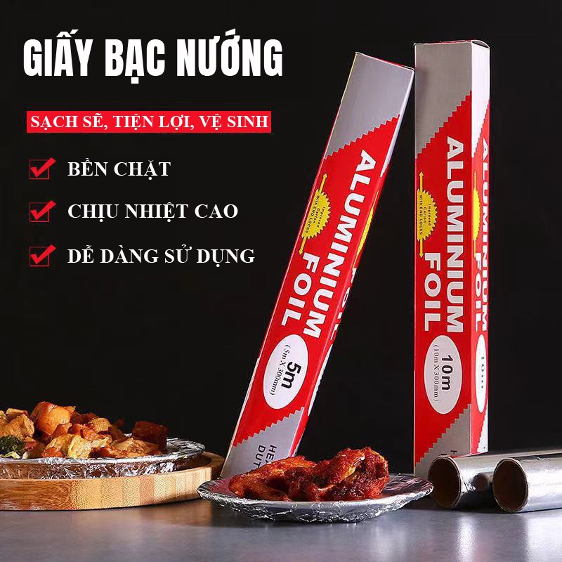 Giấy bạc nướng thực phẩm giấy nướng BBQ nướng thực phẩm nồi chiên không dầu nướng thịt cách nhiệt bọc thức ăn GB01