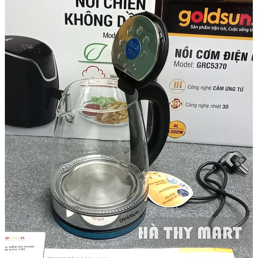 Ấm siêu tốc thủy tinh Goldsun CH2701 1.8l chính hãng [Sang Trọng]