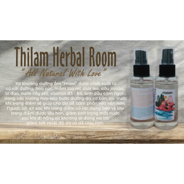 🌿Thilam Herbal Room🌿 Xịt Khoáng dưỡng ẩm mặt handmade Hazel | BigBuy360 - bigbuy360.vn