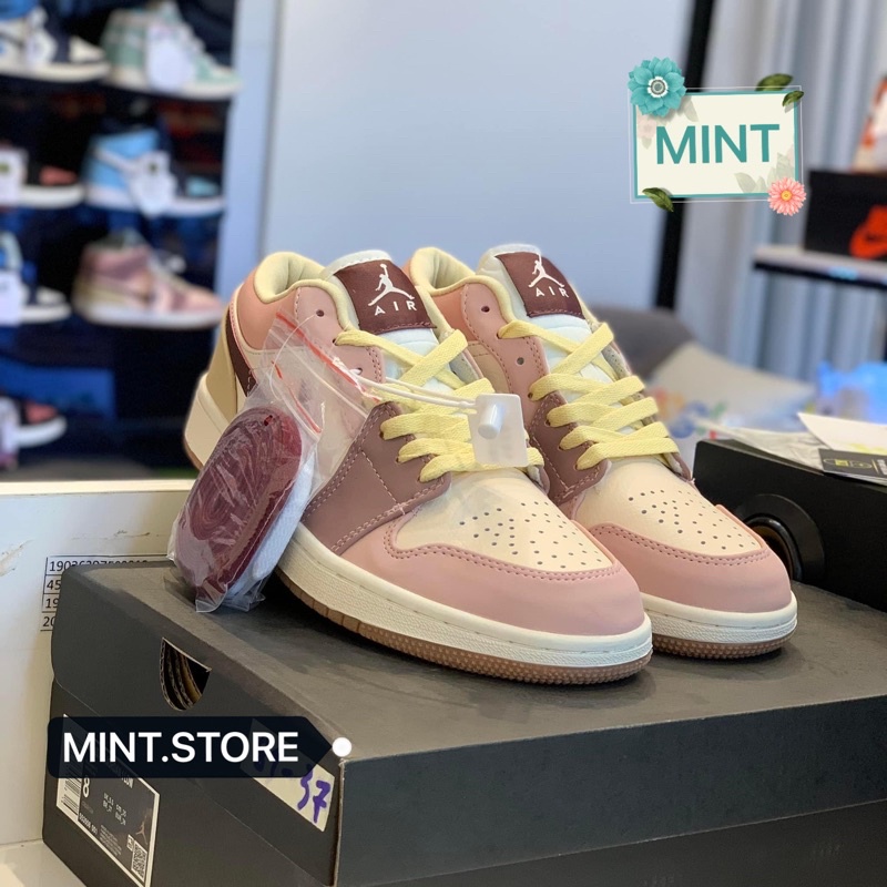 Giày thể thao sneaker hồng nâu nỉ thấp cổ