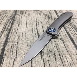 Dao Xếp Kershaw Thép Trắng Mắt Xanh Dài 19cm