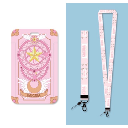 Case thủ lĩnh thẻ bài sakura đựng card, thẻ ATM, thẻ nhân viên, CCCD kèm móc khóa, dây đeo thẻ