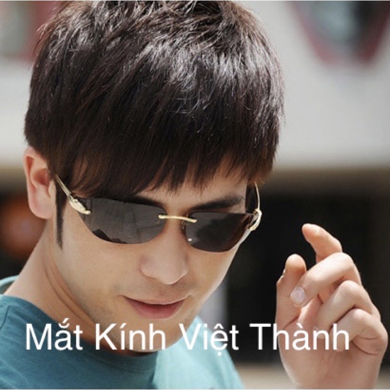 Kính Mát Nam Cao Cấp Không Viền Khung Chống Tia UV Hộp Đựng Như Hình | BigBuy360 - bigbuy360.vn
