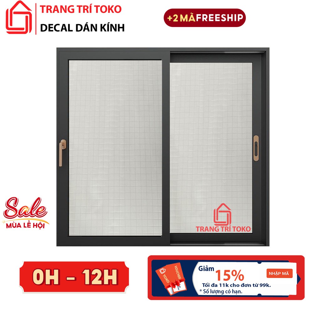 Bán từ 0.5m| Decal dán phòng ngủ, văn phòng khổ 100cm, Giấy đề can dán kính phòng tắm chống nắng hoạ tiết kẻ trắng