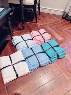 Set chăn ga gối trắng kẻ sọc 3 phân