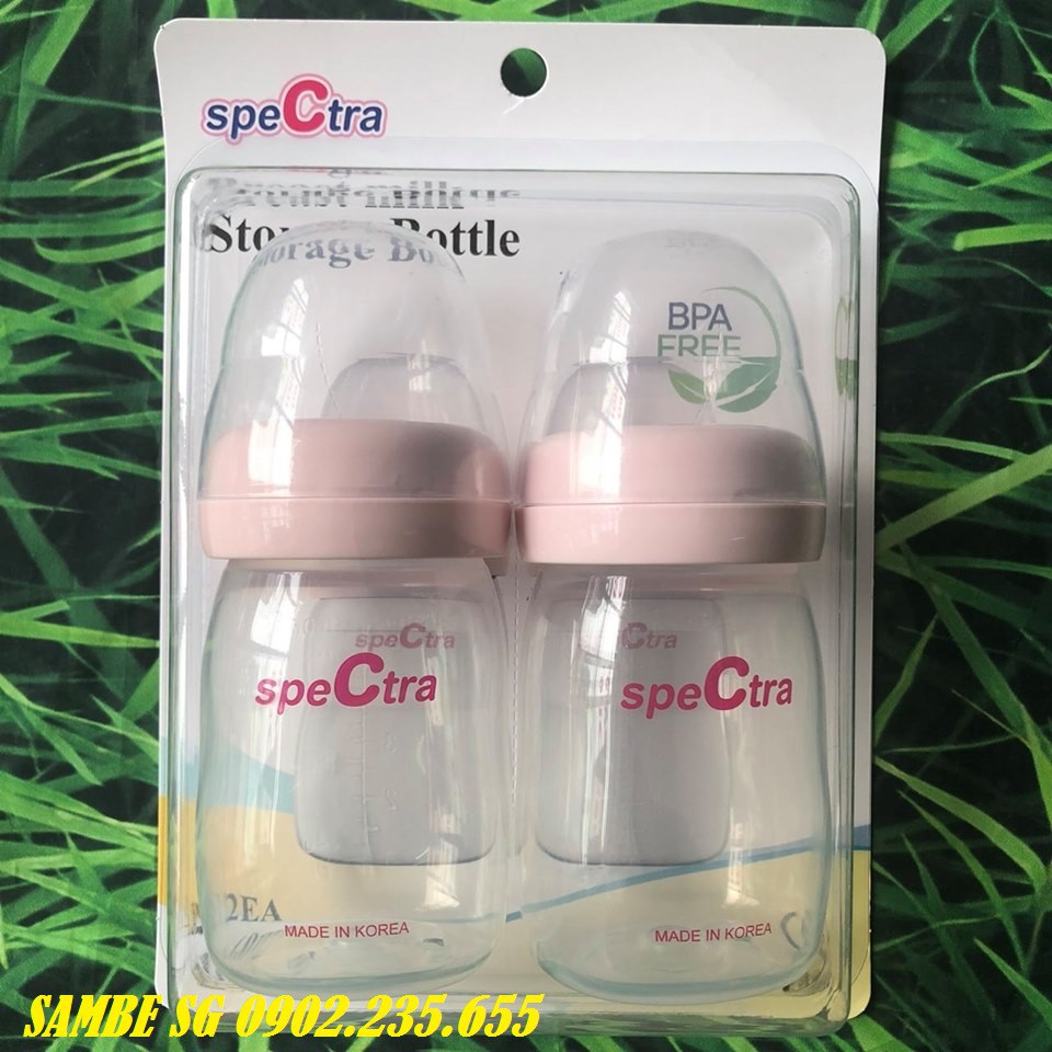 BỘ 2 BÌNH TRỮ SỮA PP CỔ RỘNG SPECTRA 160ML