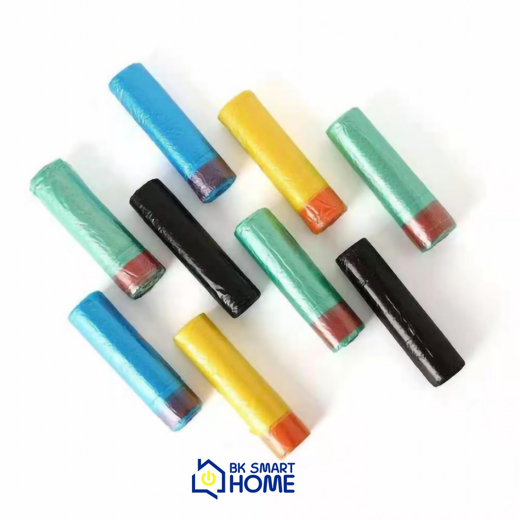 Combo 5 cuộn túi đựng rác có dây rút  - Bịch đựng rác phân hủy sinh học - Bịch đựng rác