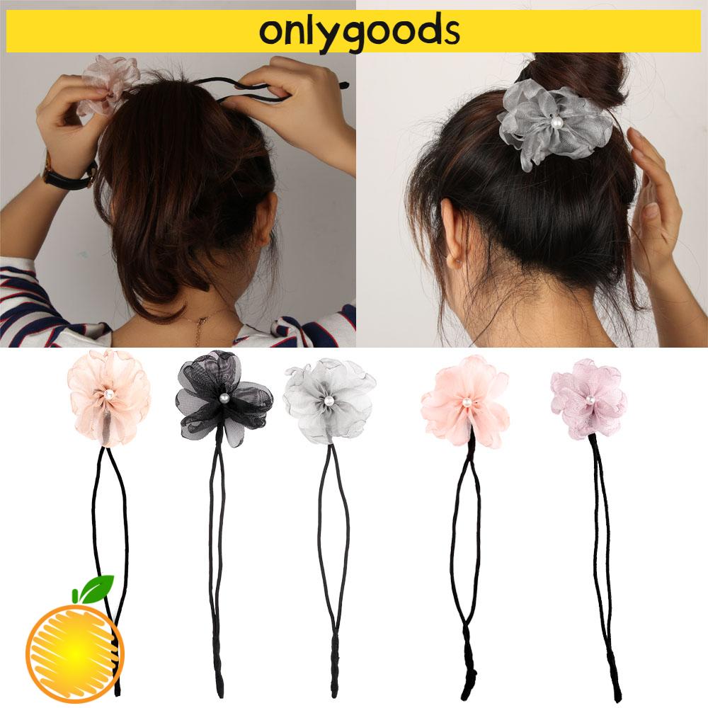 ONLY Women Magic Flower Donut Accessories Hairdisk Quick Bun Maker Beauty New DIY Braid Tool Hair Styling Twist Foam Sponge/Multicolor