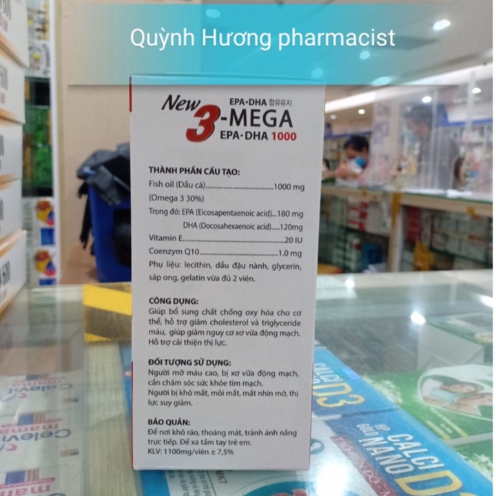 Viên uống New 3 MEGA salmon oil 1000mg bổ sung DHA giúp phát triển trí não và thị lực ( Alaska OMEGA 3 )