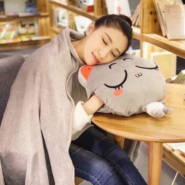 Bộ chăn gối 2in1 thú bông dể thương