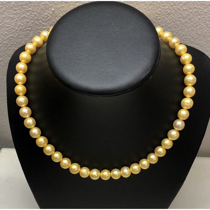 Vòng cổ hạt màu vàng 8-9ly