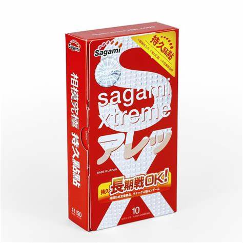 Bao Cao Su SAGAMI Feel Long - Nhật Bản, Siêu mỏng - Gân Gai - Kéo Dài Thời Gian - hộp 10 cái