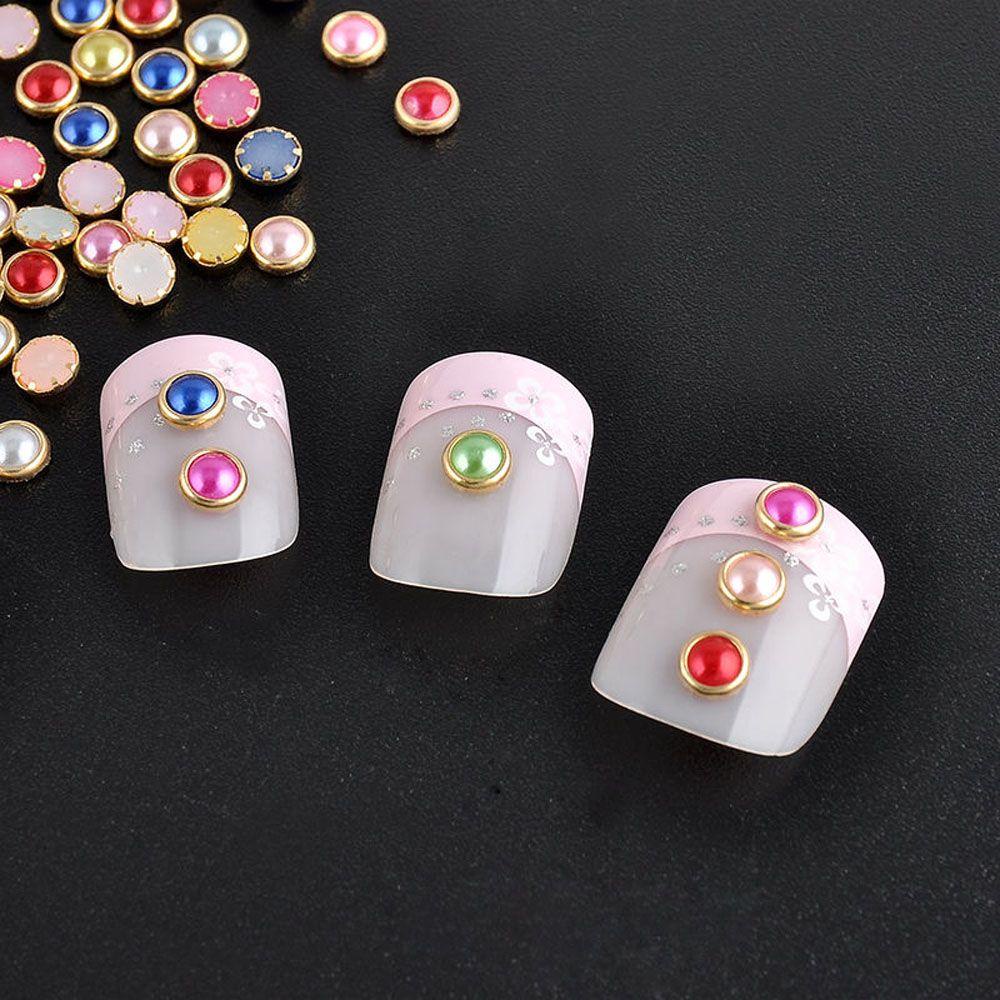 Set 200 Hạt Nhựa 3D Kích Thước 4mm Đính Móng Nghệ Thuật