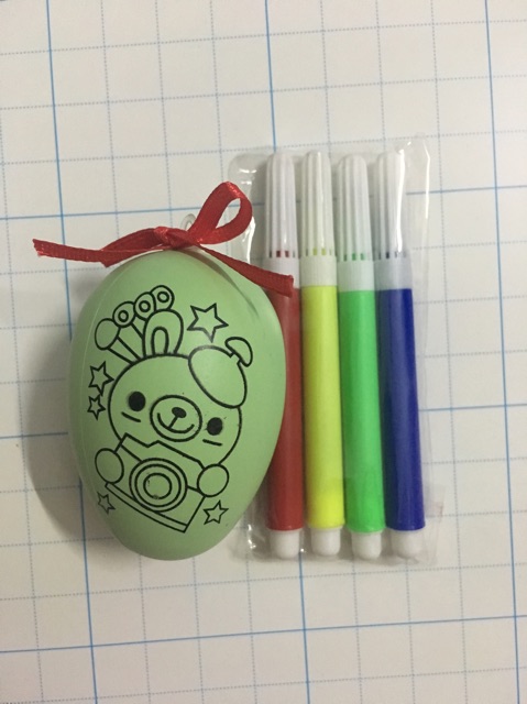 5 quả trứng tô màu tặng bút màu