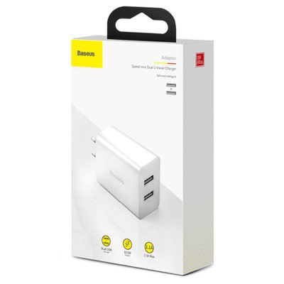 [ Chính hãng, CHỐNG CHÁY NỔ, AN TOÀN ] Củ Sạc Nhanh 2 cổng Baseus Speed Mini Dual U Charger 5V/2A CCFS-M02,Cốc sạc nhanh