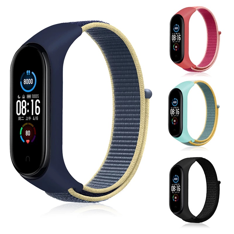 Dây đeo bằng nylon thay thế cho đồng hồ thông minh Xiaomi Mi Band 3/4/5/6/7