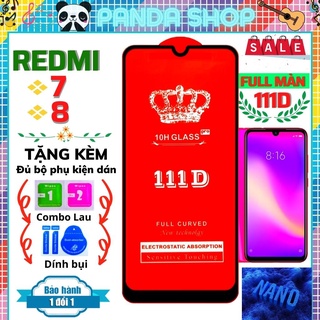 Kính cường lực redmi 7 8 dán full màn hình 111D trong suốt - Độ cứng cực cao bảo vệ điện thoại vỡ màn hình.
