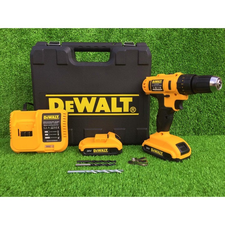 [Chính Hãng] Máy khoan PIN Dewalt 28V (CÓ BÚA) - 2 PIN - TẶNG KÈM 3 MŨI: Khoan bê tông, Khoan sắt, Khoan gỗ