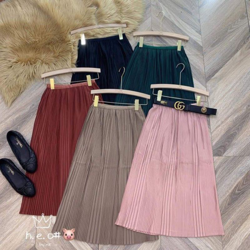 Chân váy dập li nhỏ hàng QCL1