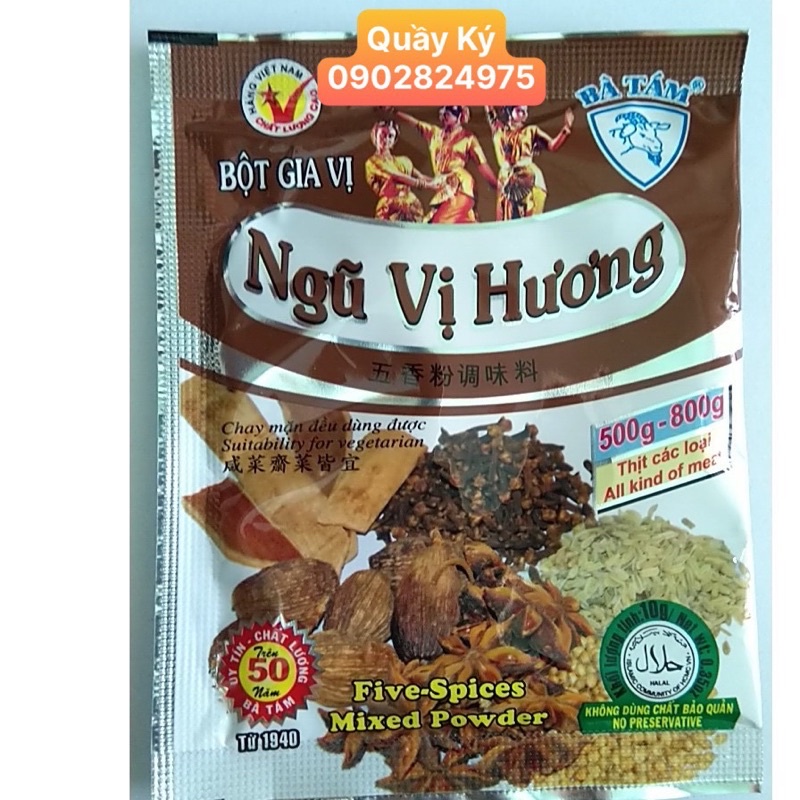 Bột gia vị Bò kho/ phở/ bún bò huế/ ngũ vị hương/ cary/ ragu Bà Tám gói 10gr