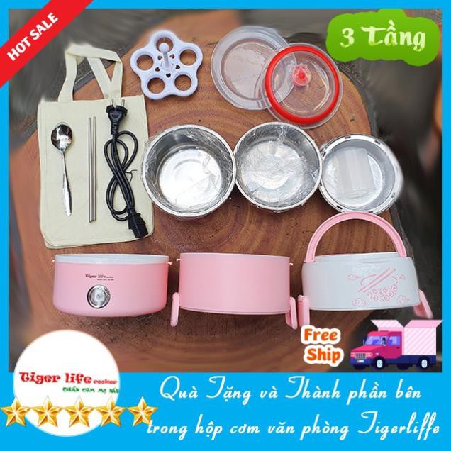 Hộp Cơm Hâm Nóng Và Nấu cơm Inox 3 Tầng, Hộp cơm cắm điện Làm Nóng Bằng Hơi Nước Siêu Tốc model 2021 Tặng Full đồ | BigBuy360 - bigbuy360.vn