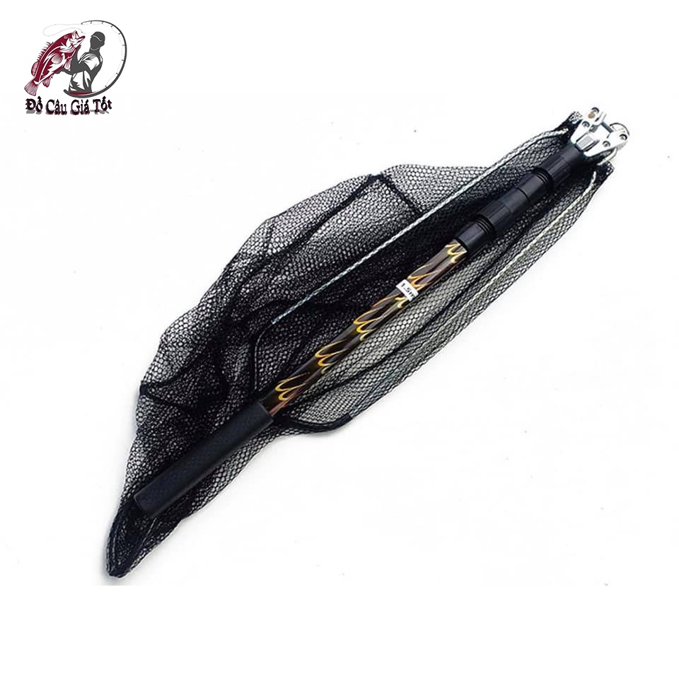 [Chất Lượng] Vợt Cá Cán Kim Loại Thu Gọn, Vợt Vớt Bèo, Vợt Lưới Mắt Nhỏ 1m7